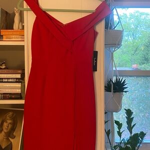 Lulus Red Off the Shoulder Cocktail Dress-Tag still on